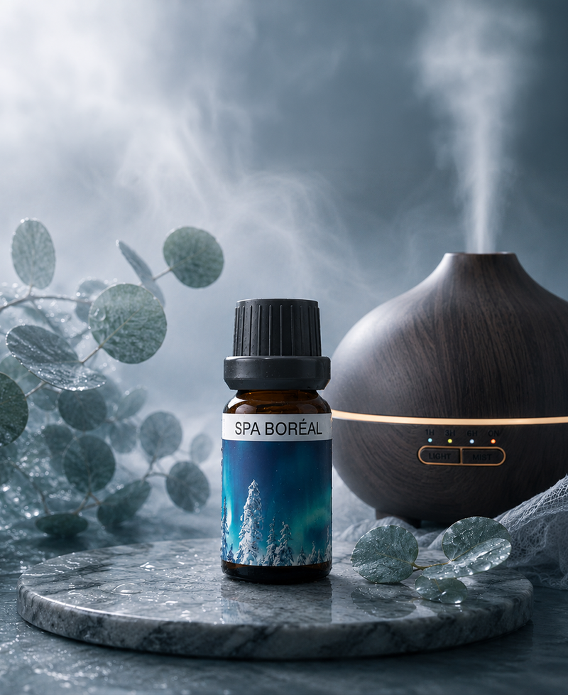 Eucalyptus essential oil with diffuser in the Breathe atmosphere